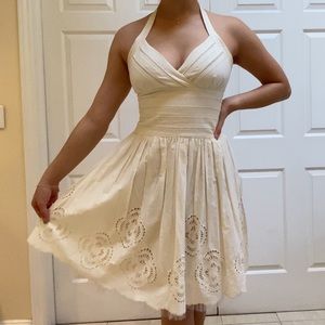 Cream halter neck dress